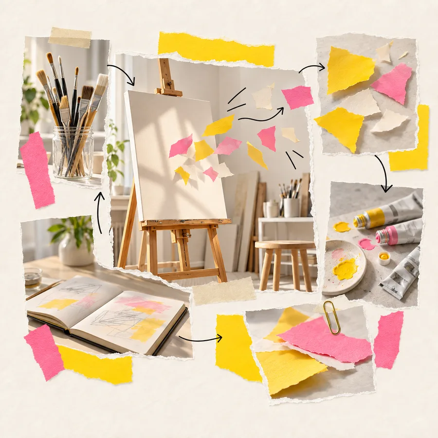 Collage zum Sichtbarkeits-Typ Das Atelier