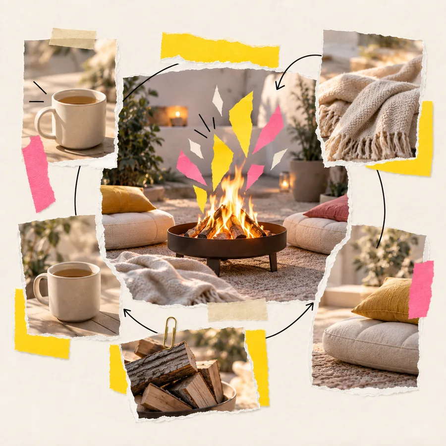 Collage zum Sichtbarkeits-Typ Das Lagerfeuer