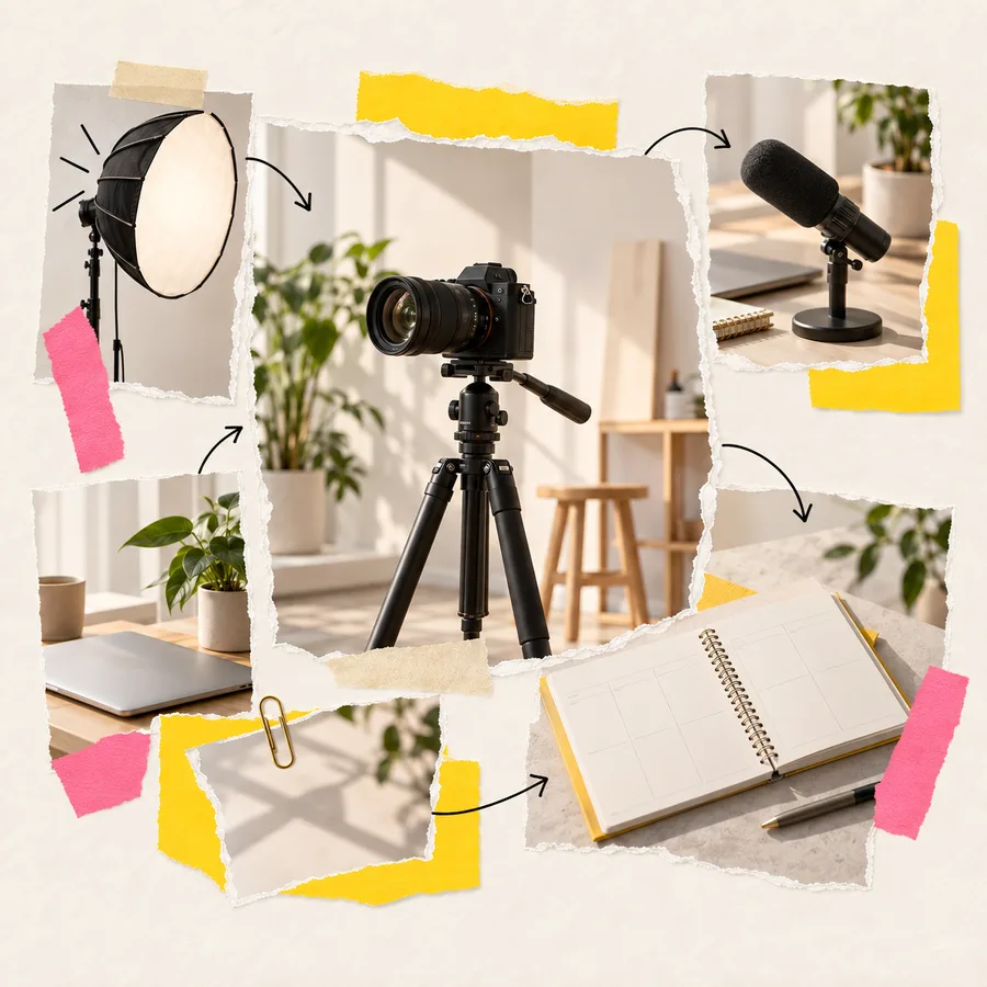 Collage zum Sichtbarkeits-Typ Das Studio